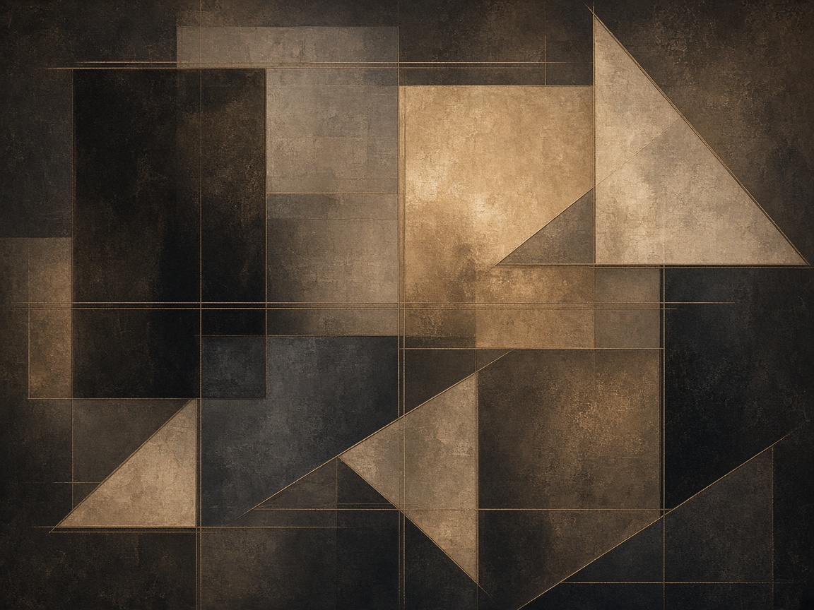 Architectural bronze and stone geometric planes